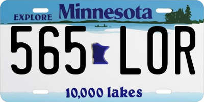 MN license plate 565LOR