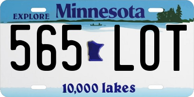 MN license plate 565LOT