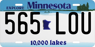 MN license plate 565LOU