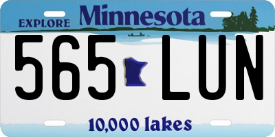 MN license plate 565LUN