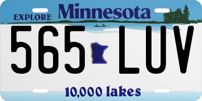 MN license plate 565LUV