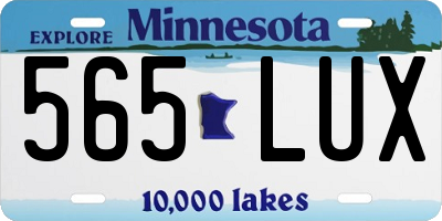 MN license plate 565LUX