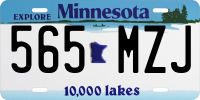 MN license plate 565MZJ