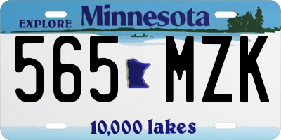 MN license plate 565MZK