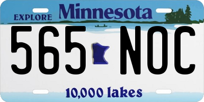 MN license plate 565NOC