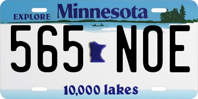 MN license plate 565NOE