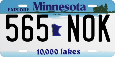 MN license plate 565NOK