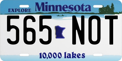 MN license plate 565NOT