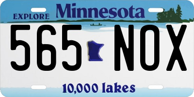 MN license plate 565NOX