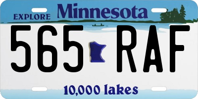 MN license plate 565RAF