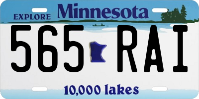 MN license plate 565RAI