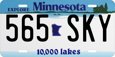 MN license plate 565SKY