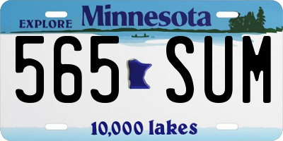 MN license plate 565SUM