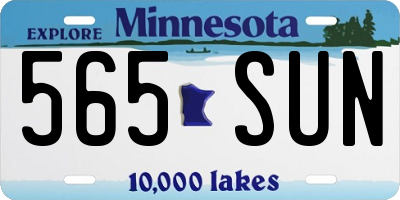 MN license plate 565SUN