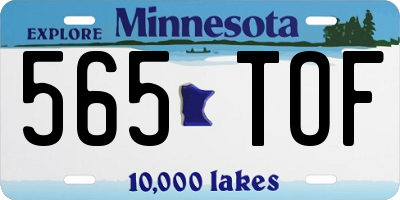MN license plate 565TOF