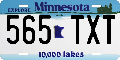 MN license plate 565TXT