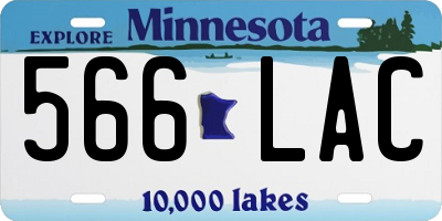 MN license plate 566LAC