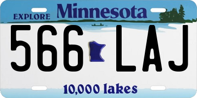 MN license plate 566LAJ