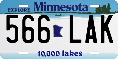 MN license plate 566LAK