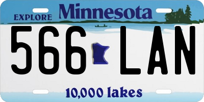 MN license plate 566LAN