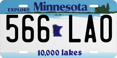 MN license plate 566LAO