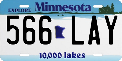 MN license plate 566LAY