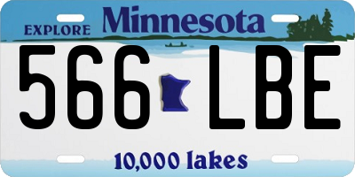 MN license plate 566LBE