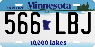 MN license plate 566LBJ