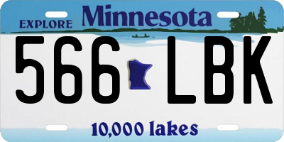 MN license plate 566LBK