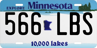 MN license plate 566LBS