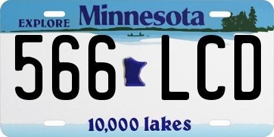 MN license plate 566LCD