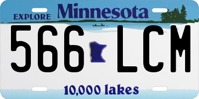 MN license plate 566LCM