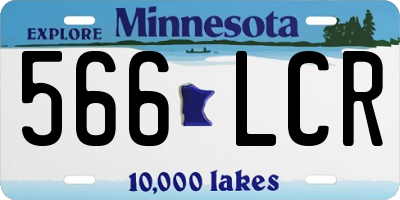MN license plate 566LCR