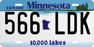 MN license plate 566LDK