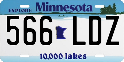 MN license plate 566LDZ