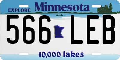 MN license plate 566LEB
