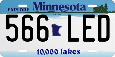 MN license plate 566LED