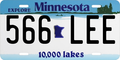 MN license plate 566LEE