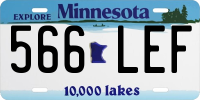 MN license plate 566LEF