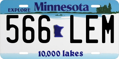 MN license plate 566LEM