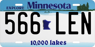 MN license plate 566LEN