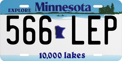 MN license plate 566LEP