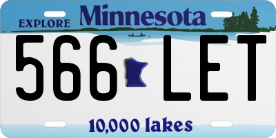 MN license plate 566LET