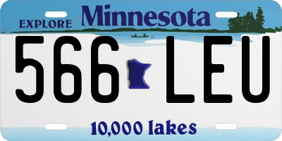 MN license plate 566LEU