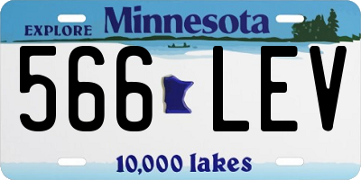 MN license plate 566LEV