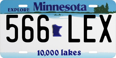 MN license plate 566LEX
