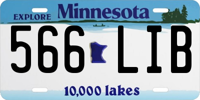 MN license plate 566LIB