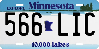MN license plate 566LIC