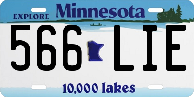 MN license plate 566LIE