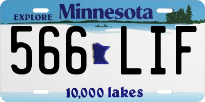 MN license plate 566LIF